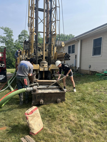 Residential well drilling equipment on-site — Klutz Well Drilling
